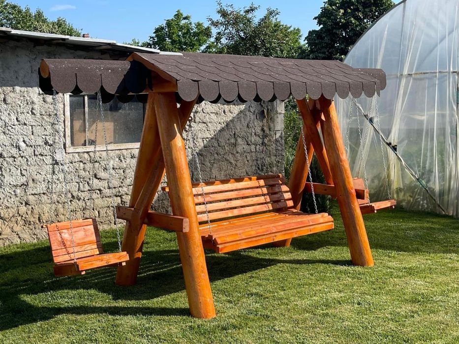 Leagan rustic din lemn masiv / balansoar
