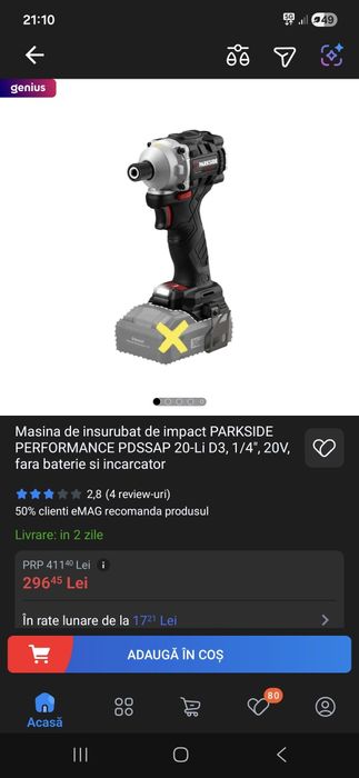 Masina de insurubat Parkside cu impact D3