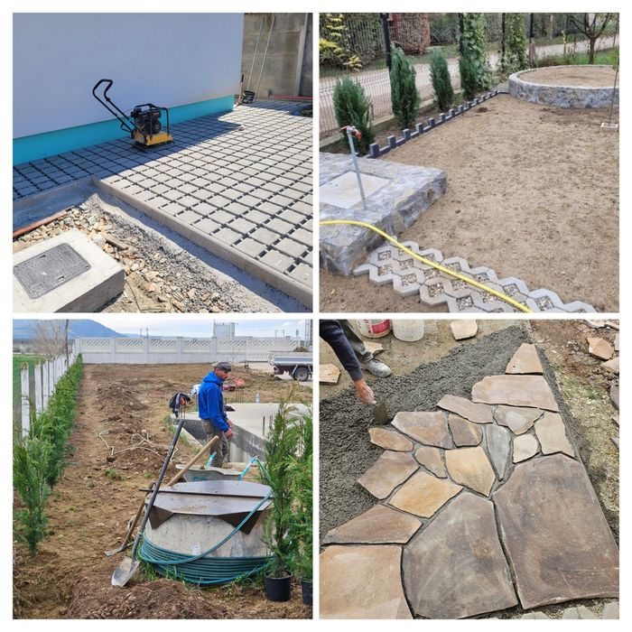 Amenajari gradini gazon rulou insamantare scarificat suprainsamantare irigatii drenaj pavaj intretinere