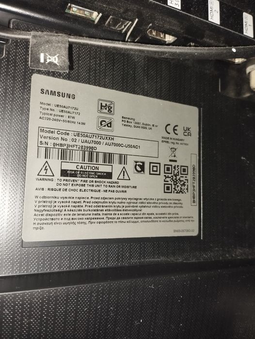 Продавам Samsung UE50AU7172 – 50” 4K Smart TV със счупен дисплей

П