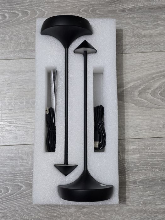 Set 2× Lampă de masă LED Hapfish fără fir, 6000mAh – Negru
