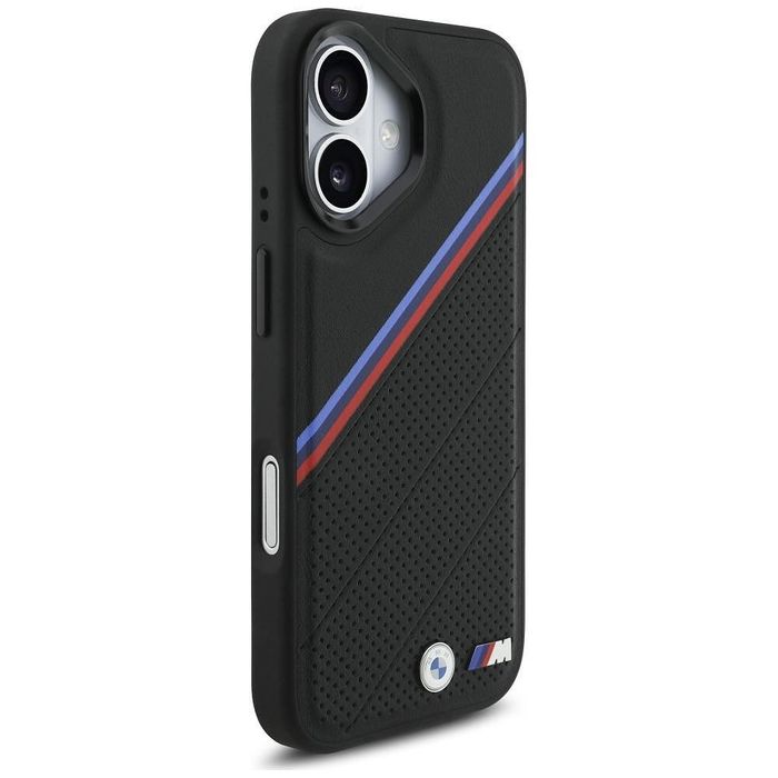 Bmw m tricolor metal logo magsafe case for iphone 17 black