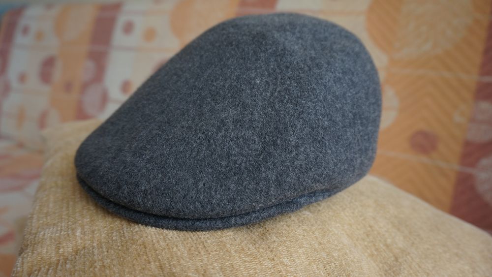 KANGOL Шапка  Вълнена плоска шапка безшевна  Тъмносива S