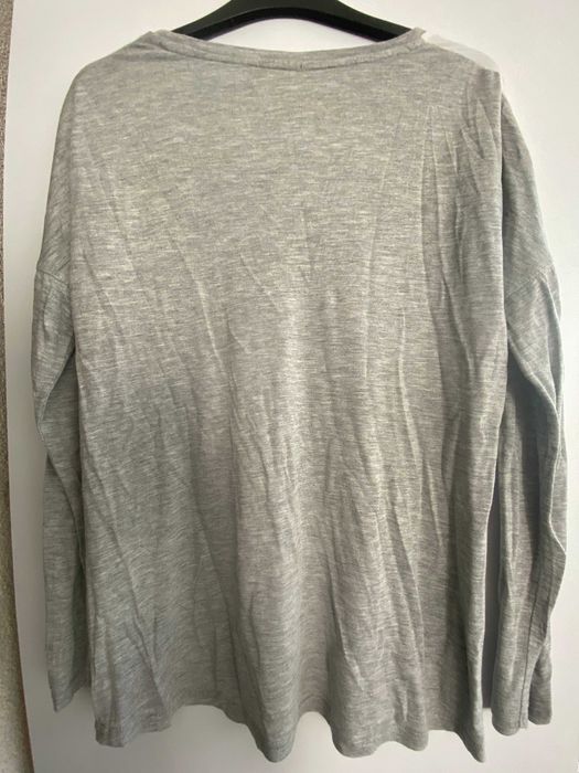 Bluza gri cu alb, vascoza, nou fara eticheta, S/M