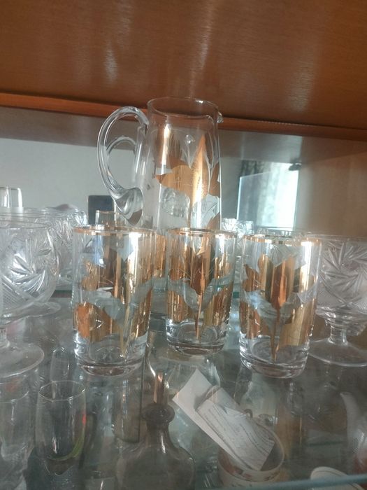 Продам кувшин, три стакана!!! Богемия!