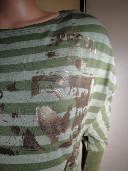 Зелена дамска туника / блуза с дълъг ръкав, къса рокля, дамски топ