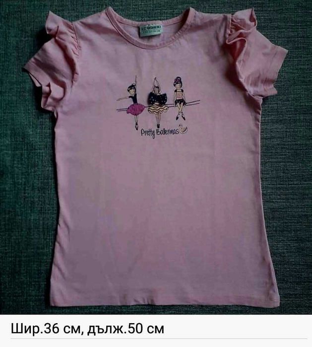 8 бр.блузки, дънково елече и пъстри къси панталони, 7- 8 год.