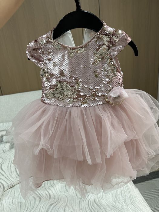 Розовое детское платье