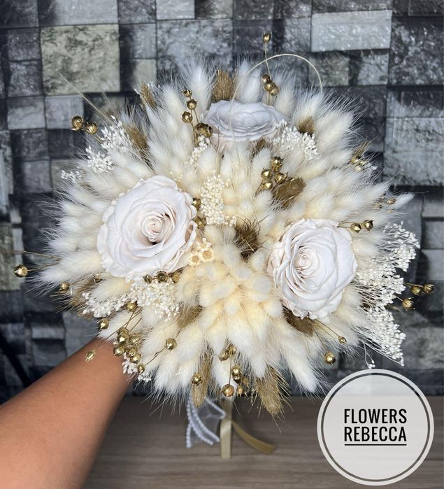 Buchet Mireasa Nasa Nunta Cununie Flori Uscate Personalizat dupa plac