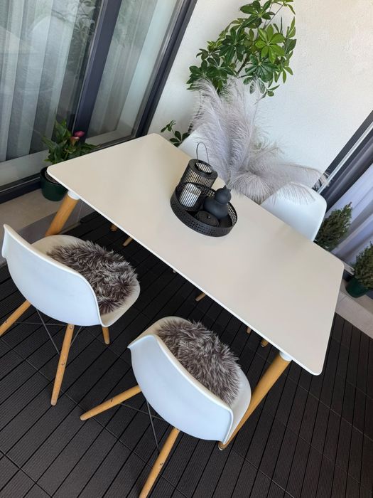 Masa + 4 scaune - set dining/balcon