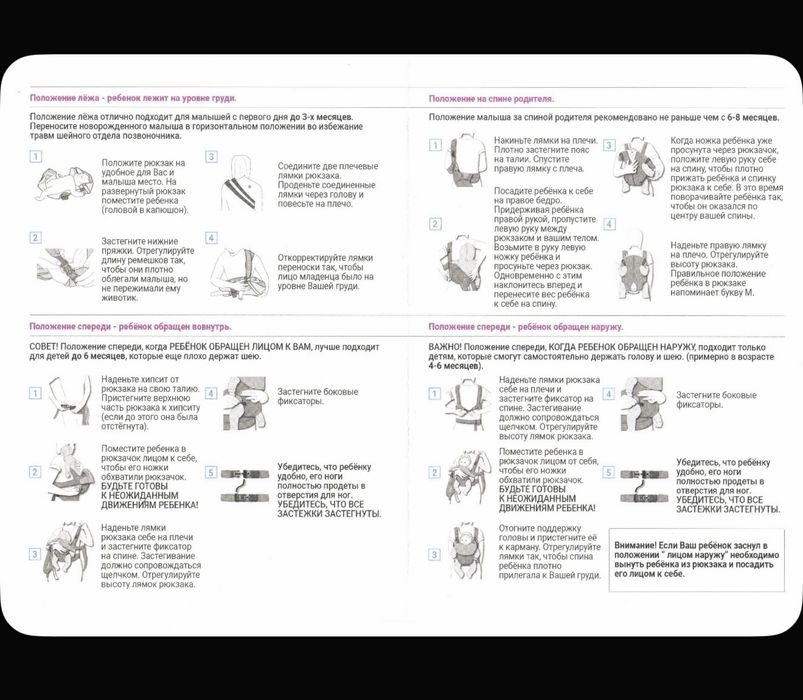 Эргорюкзак от 0 до 36 месяцев