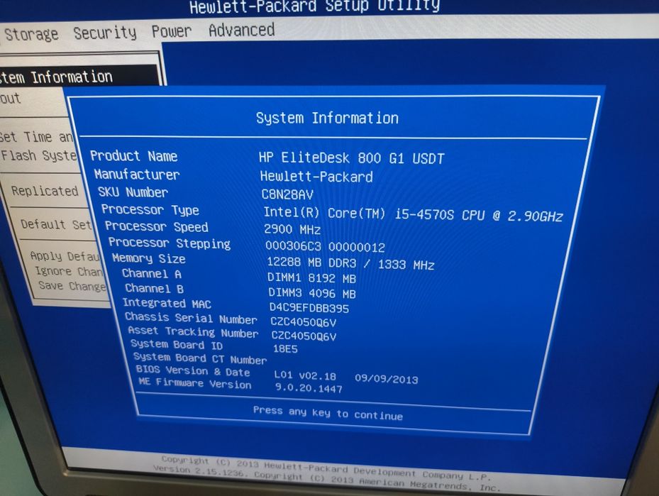 Компютър HP Elitedesk G1 i5 4570s 12GB 128 GB SSD