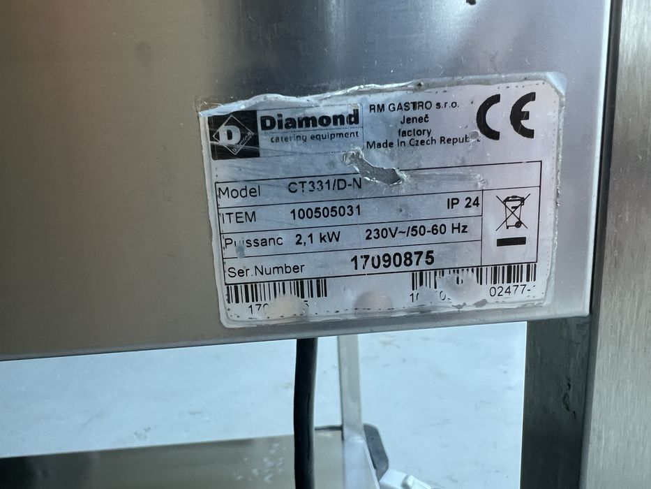 Carucior bain marie - masa calda -  3 GN 1/1 - 230 v - 30% din pret