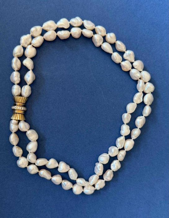Colier din perle baroce South Sea, cu diamante
