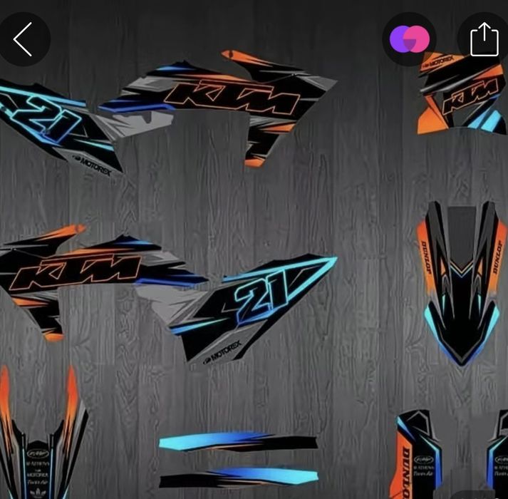Наклейки на мотоцикл эндуро KTM