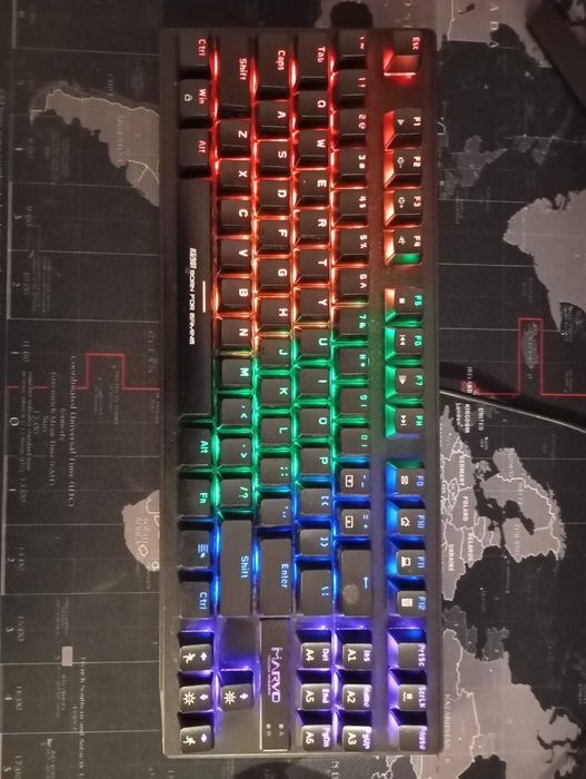 Tastatura mecanica gaming Marvo KG901 blue switch + mouse gaming bonus