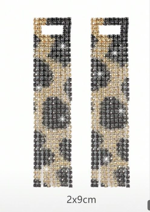 Cercei lungi cu model leopard