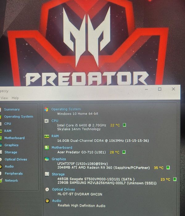 Kit gaming PC Asus Rog si Acer Predator