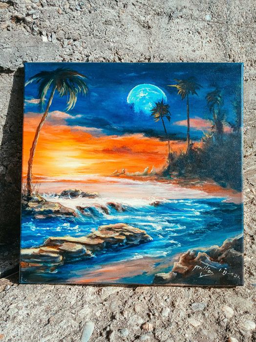 Peisaje pe panza in ulei