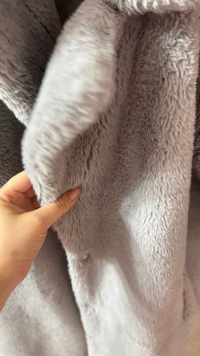 Шуба серая до колен