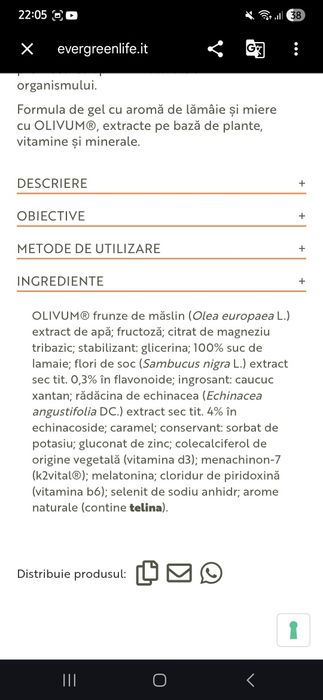 OLife gel - Infuzie de funze de maslin