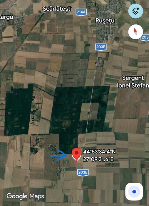 Teren agricol parcela 1,5 ha Rusetu-Buzau aproape de drum asfaltat