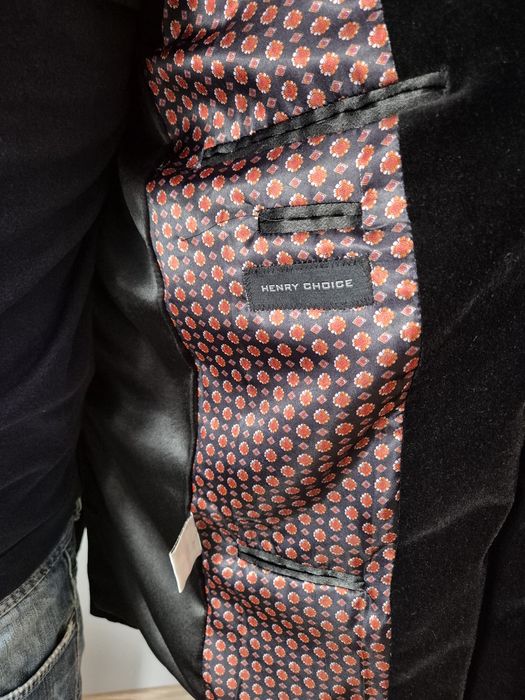 Мъжко черно сако Henry Choice - кадифе