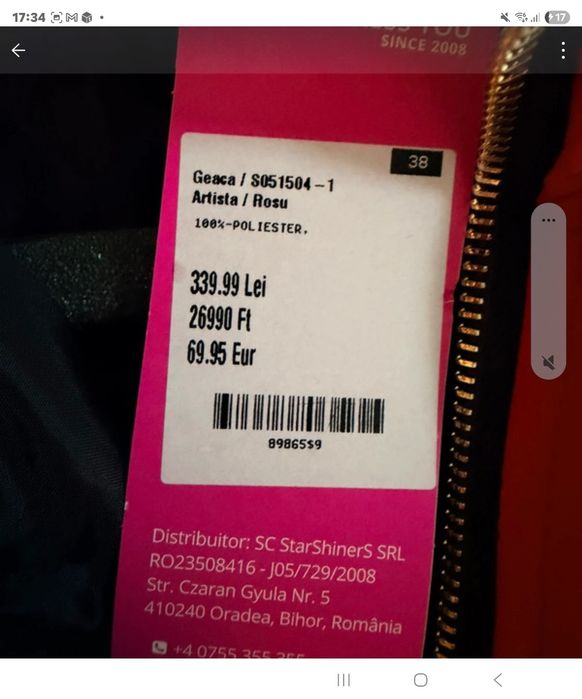 Geaca de toamna în stare noua