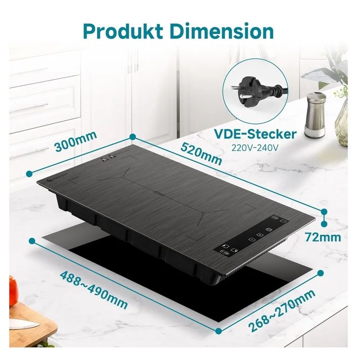 Plită inducție Amzchef touchscreen 3300w 2 zone