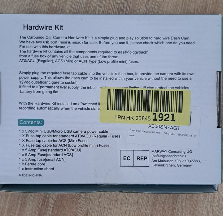 Kit de conectare ​​pentru cameră auto