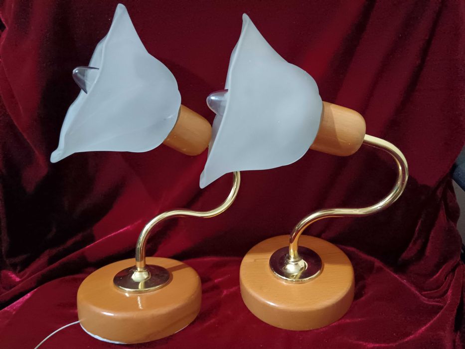 Aplice de perete – set de 2 – sticlă mată, model floare