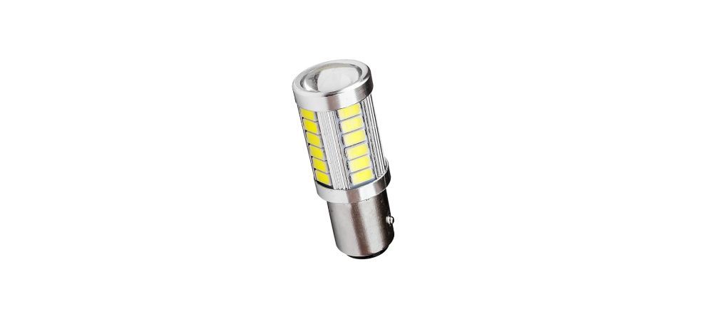 Led auto cu lupa P21/5W BAY15D (1157) cu dubla intensitate