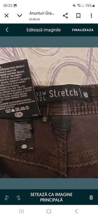 Pantaloni Casuals, catifea C&A, marimea 33/32