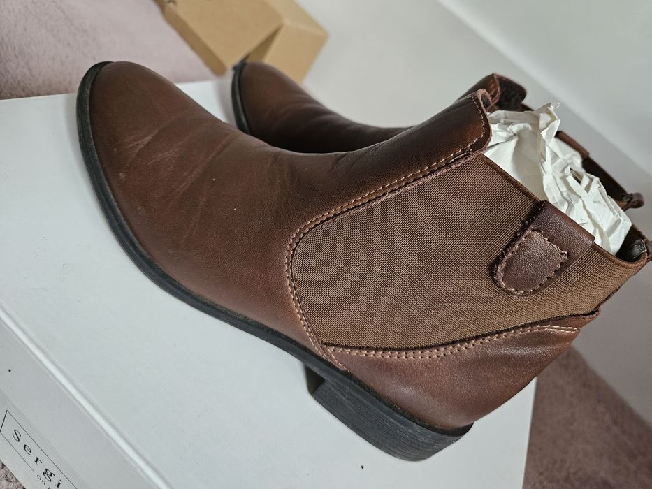 Ghete Sergio Bardi marimea 37 piele gen Zara, Mango, Musette