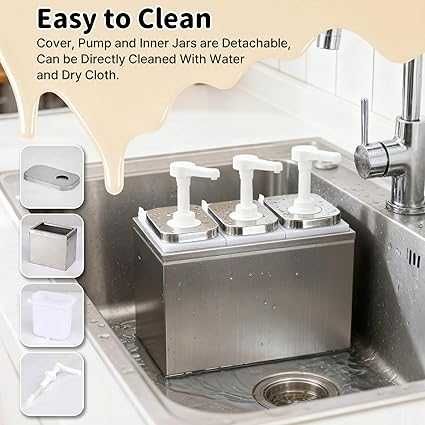 Dozator  sosuri  profesional ,INOX cu cu 3 pompe, 3 x 2 L