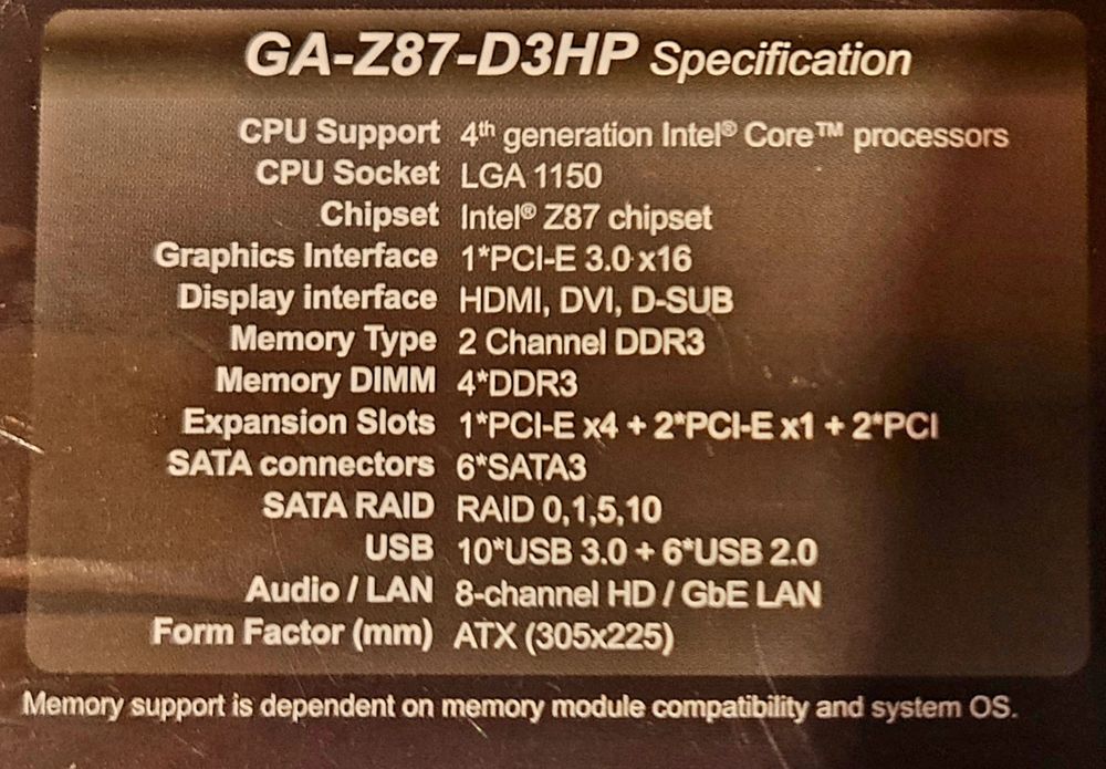 Placa baza gaming Gigabyte Z87 D3HP socket 1150 Full Box