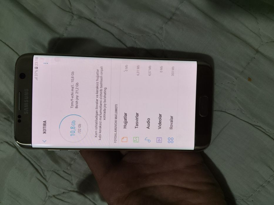 Samsung S7 edge 1ta sim xotrasi 32gb xamma joyi radnoy