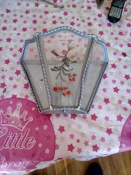 Vand aplica de perete , fier forjat cu sticla model deosebit