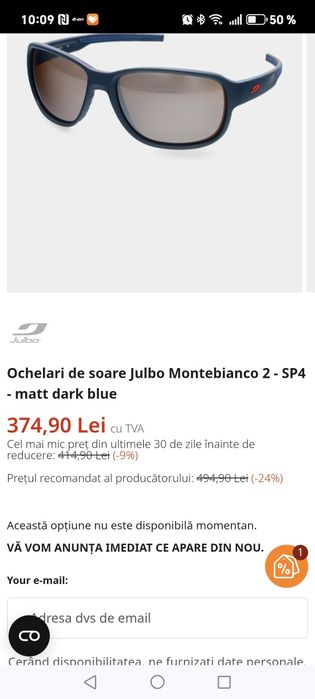 Ochelari de soare Julbo Montebianco 2 - SP4 - matt dark blue
