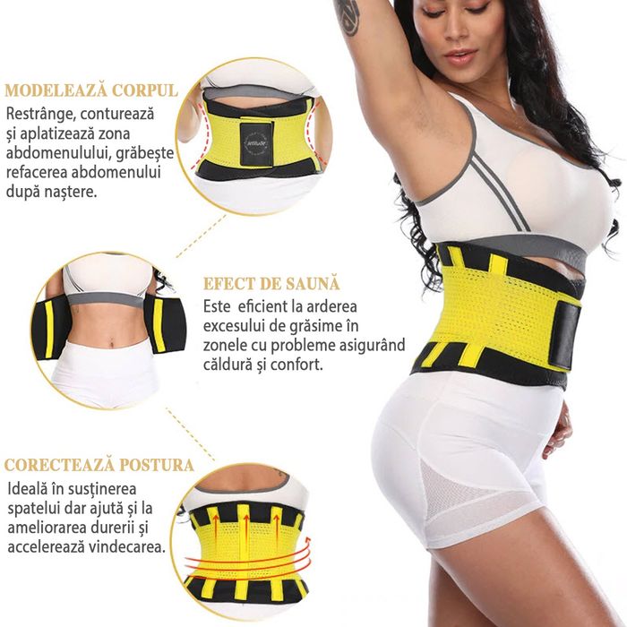 Centura fitness abdominala, corset pt sala si modelarea taliei