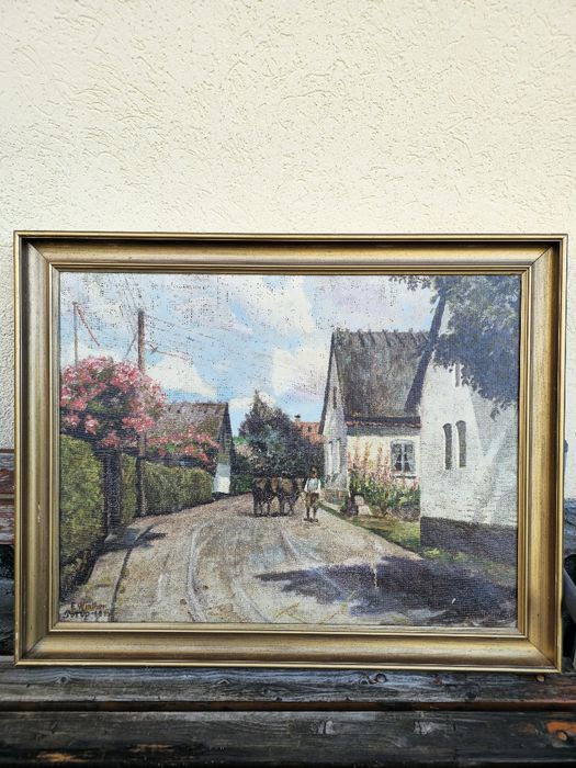 Tablouri vechi pe pânză și carton