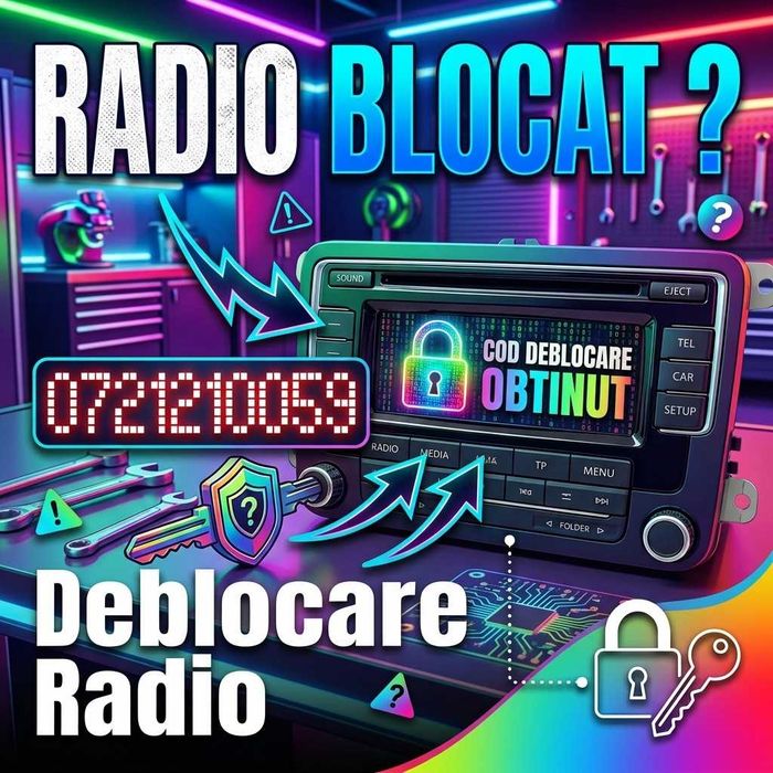 Cod Deblocare Radio CD Navigatie Auto VW Tiguan Touareg Caddy Skoda Yeti Kodiaq Seat Ibiza Audi Concert Chorus RNS RCD Pin Siguranta