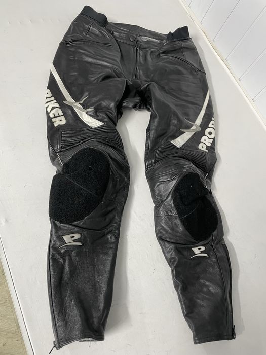 Pantaloni moto Probiker marime 42 din piele cu progectii hard