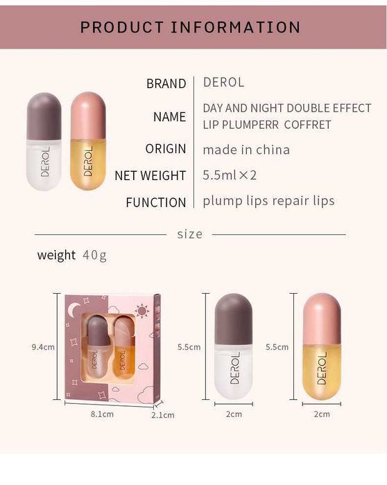 Derol LIP  комплект за уголемяване на устни, подхранване, колаген