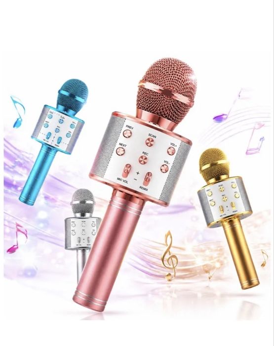 Microfon Wireless Karaoke 20cm Bibica Edition – Cu Bluetooth, Radio FM, Difuzor Încorporat și Slot Card