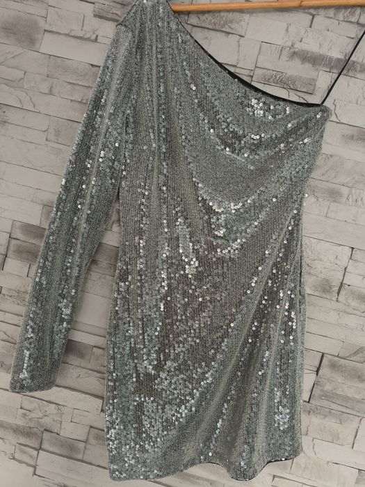 Rochie nouă paiete argintii