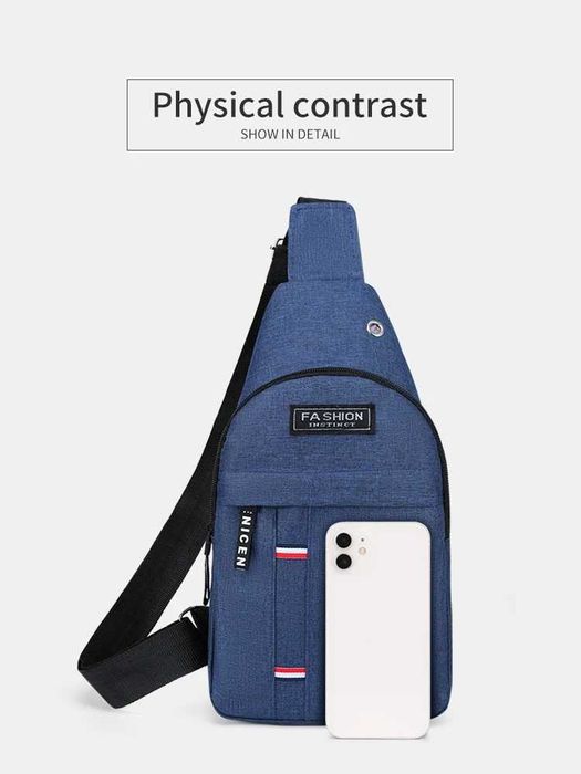 Чанта STELS, През рамо, Унисекс, През гръб или гърди, 18x5x31 см, Син