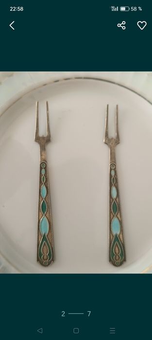 Набор Серебряных Вилок с Позолотой (СССР).