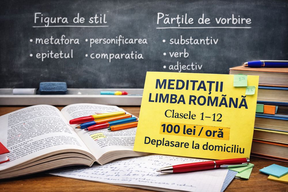 Meditatii Limba Romana (Clasele 1–12) | Evaluare Națională & Bac