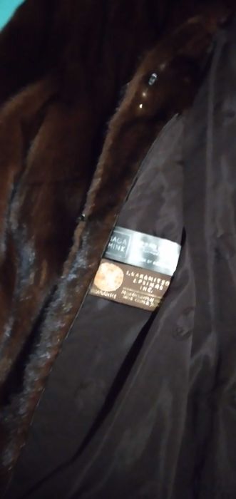 Кожено палто от норка-цели кожи